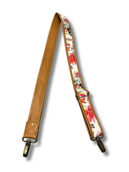 Adjustable crossover leather and fabric straps