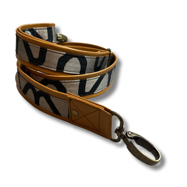 Adjustable crossover leather and fabric straps