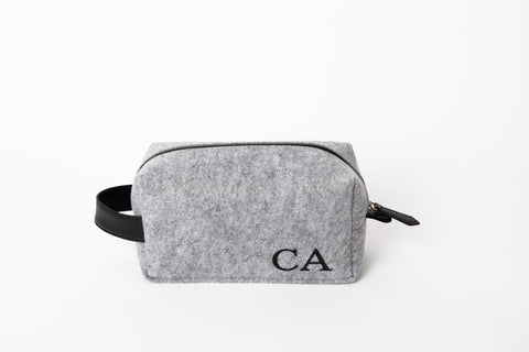 Eco Felt Monogram Toiletry Bag