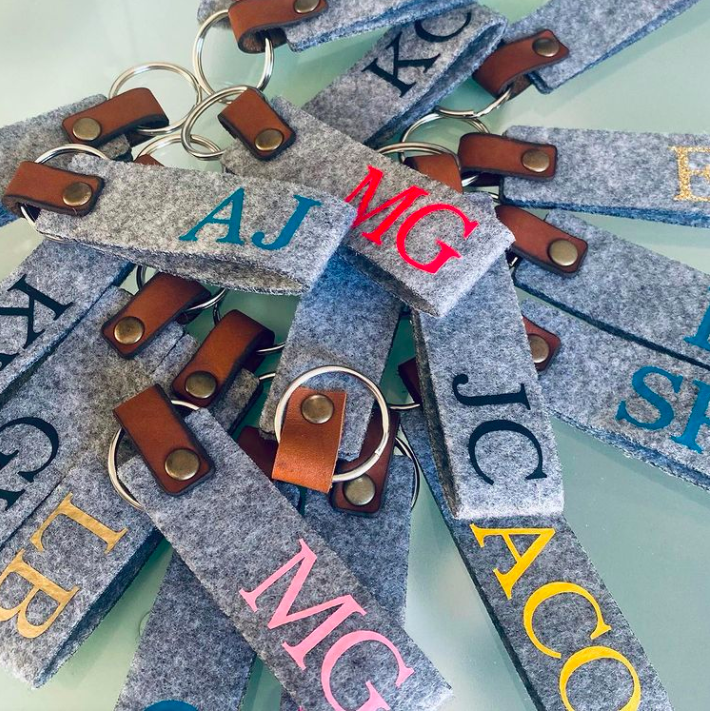 Personalised Monogram Felt Keyrings