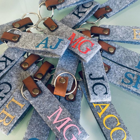 Personalised Monogram Felt Keyrings