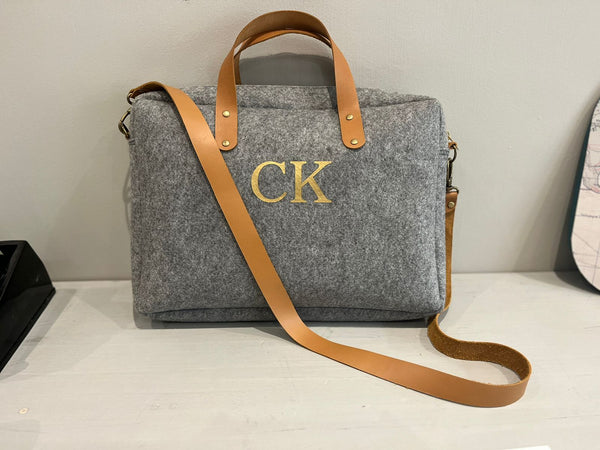 Eco Monogram Leather Handle Laptop Bag