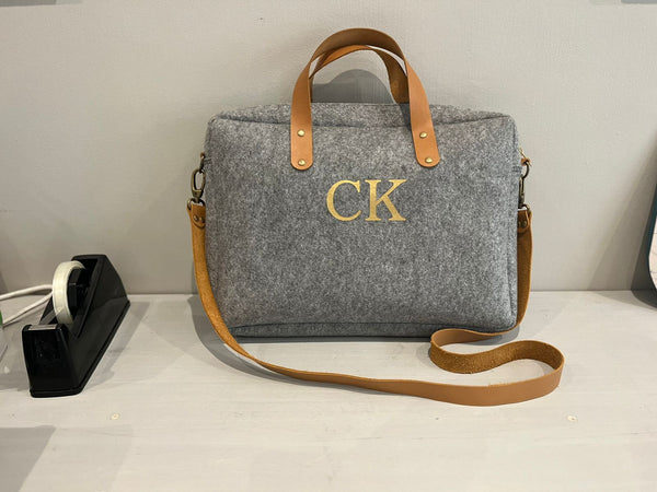 Eco Monogram Leather Handle Laptop Bag