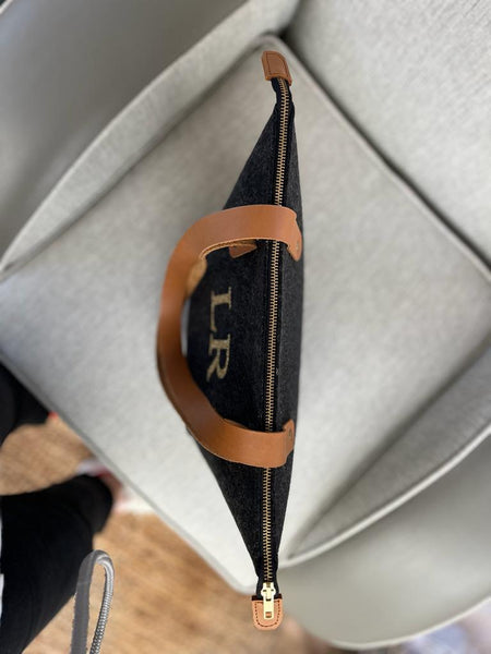 Eco Monogram Leather Handle Zipped Tote